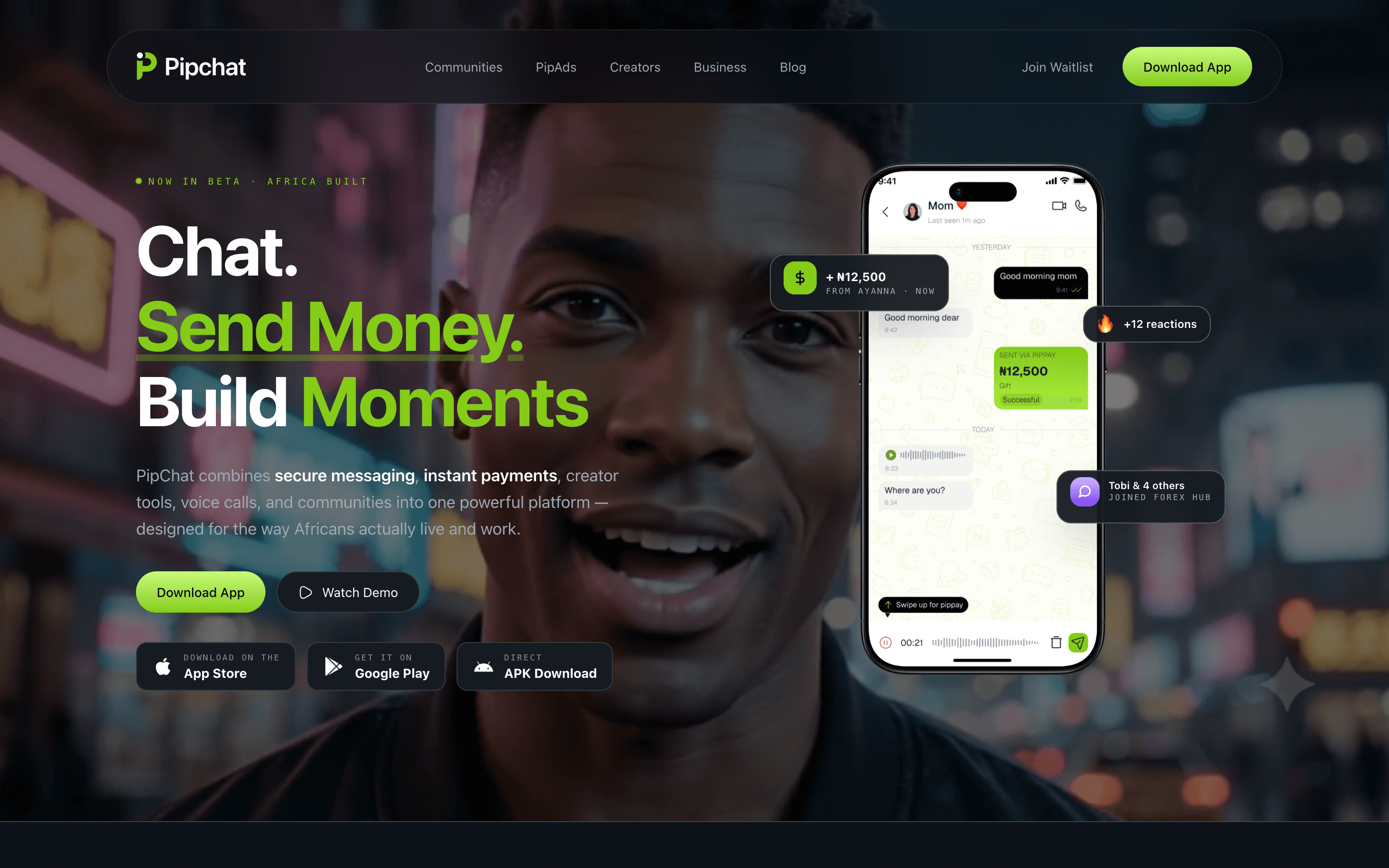 Pipchat website